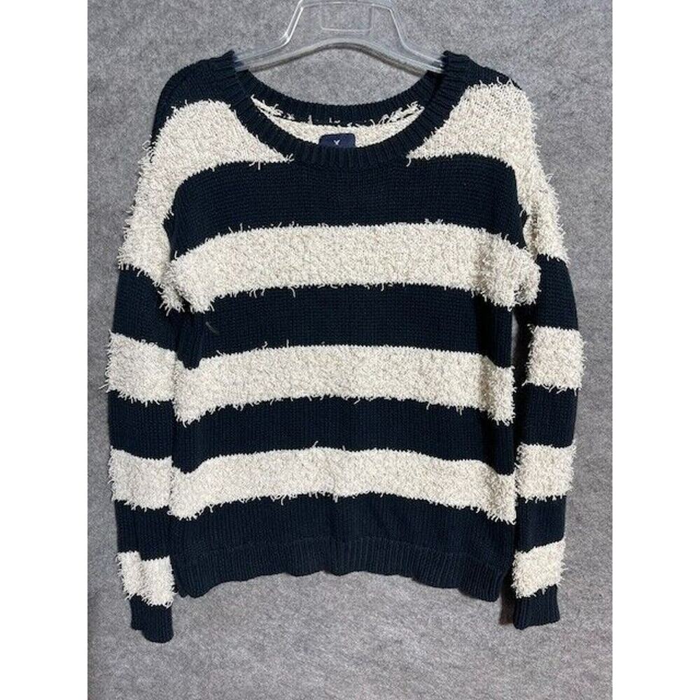 American Eagle Vintage Boyfriend Sweater Womens XXS Striped Beetlejuice